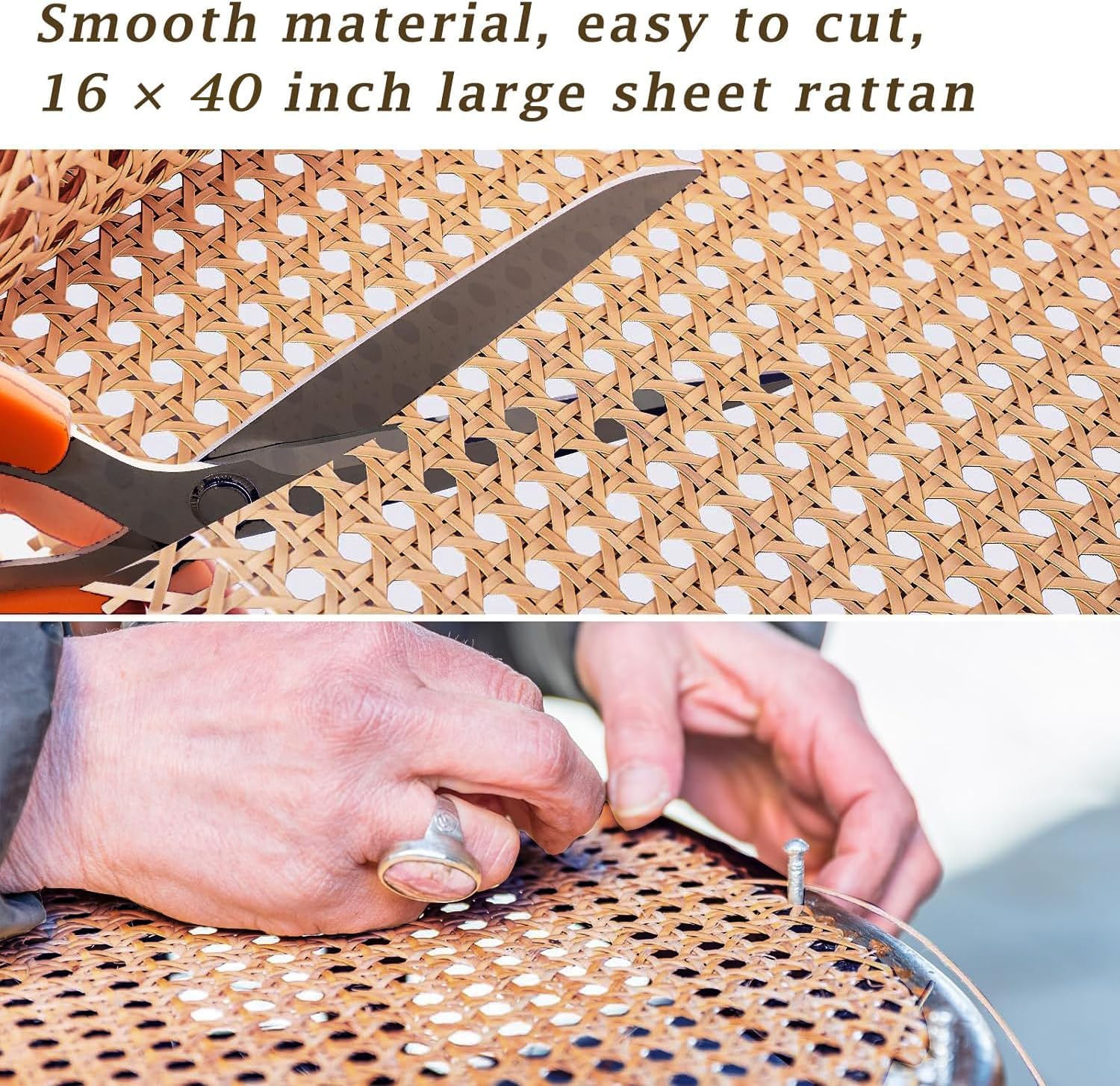 Upgraded Plastic Rattan Webbing, 16
